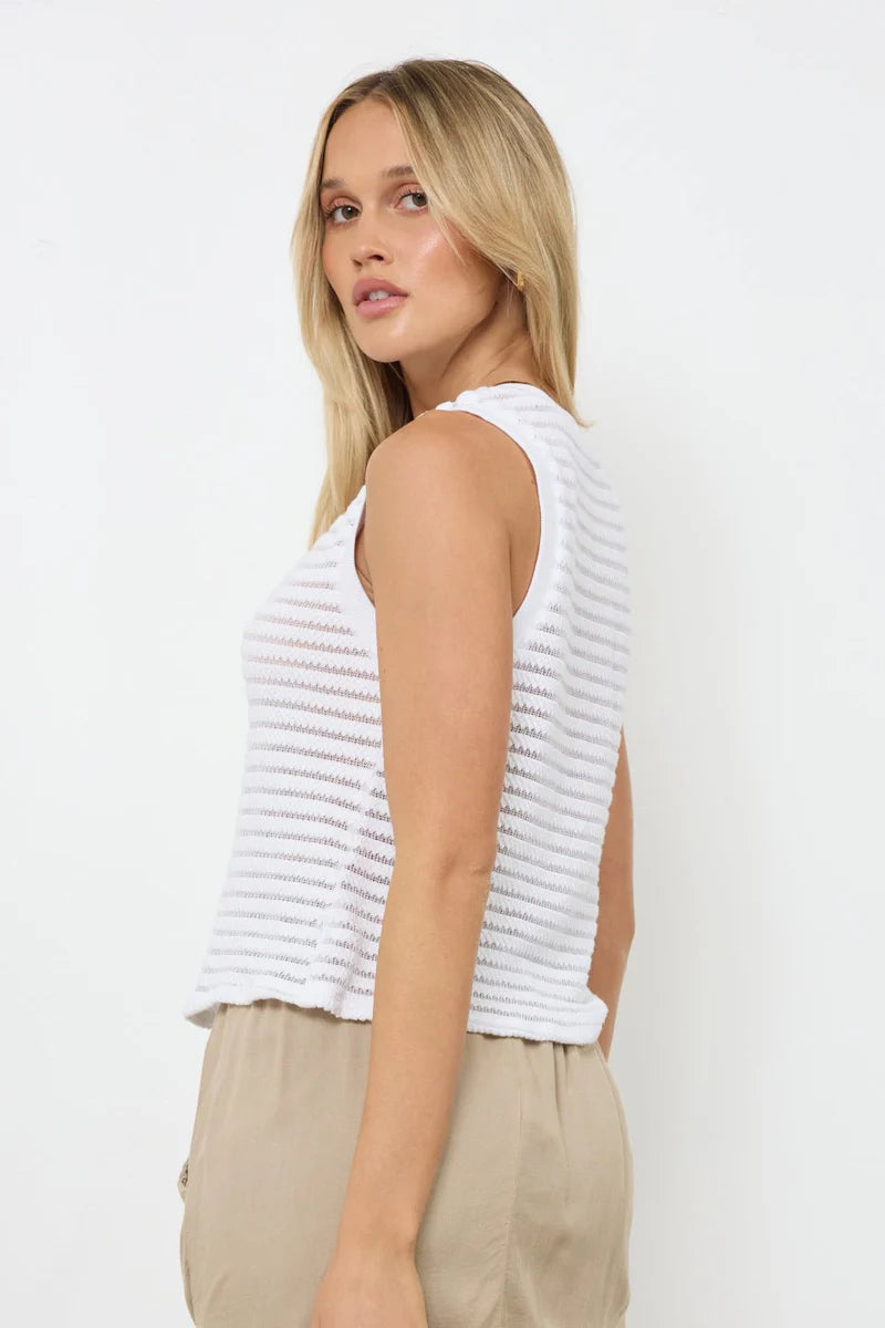 SWEATER STRIPE BUTTON UP