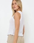 SWEATER STRIPE BUTTON UP