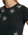 CINDY CROP TEE WITH CRYSTAL STAR