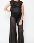 FISHNET WIDE LEG PANTS