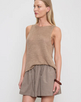 LINEN OPEN KNIT TANK