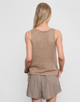 LINEN OPEN KNIT TANK