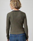 BUTTON FRONT RIBBED CARDI