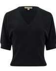 SEAMED V-NECK TOP